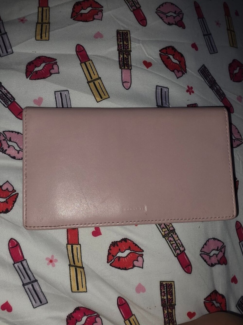 Coach baby pink checkbook cover